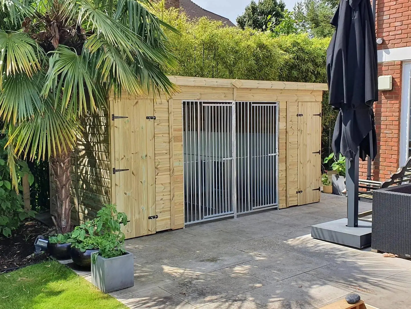 15 x 4ft Pent Duo Dog Kennel – Professional Installation Included